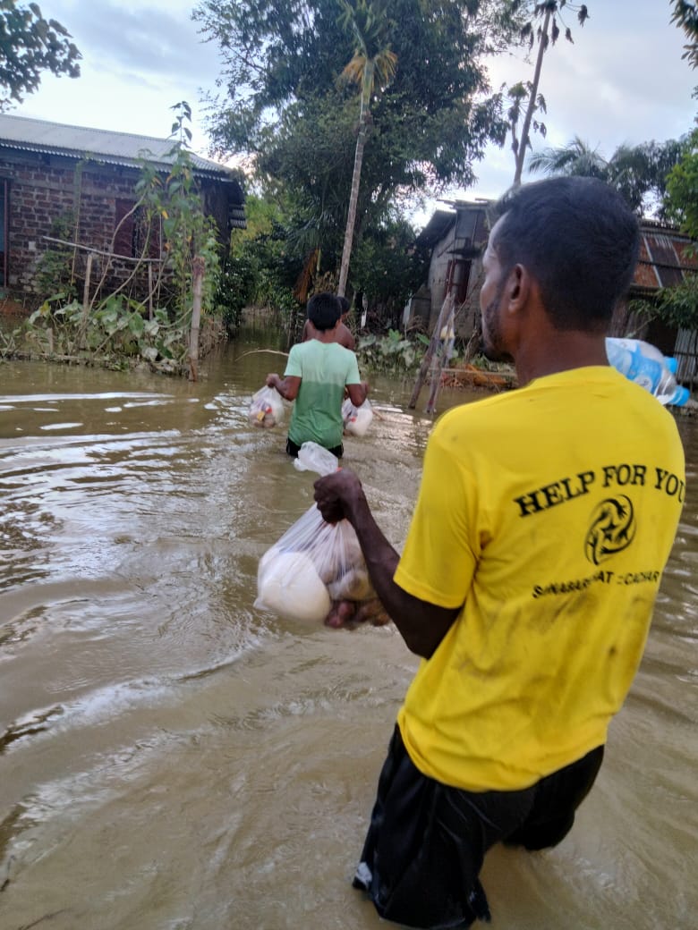 Volunteers on ground in flood hit Assam